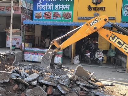 National Highway No. 4 Appeal to remove encroachment within the boundary | नवीन कात्रज बोगदा ते वारजे दरम्यानचे अनाधिकृत अतिक्रमणावरील कारवाईला वेग