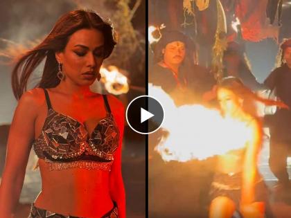 tv actress nia sharma escape from fire accident on suhagan chudail serial set watch video | शूटिंग सुरू असताना अचानक उडाला आगीचा भडका, थोडक्यात वाचली निया शर्मा, नाहीतर...