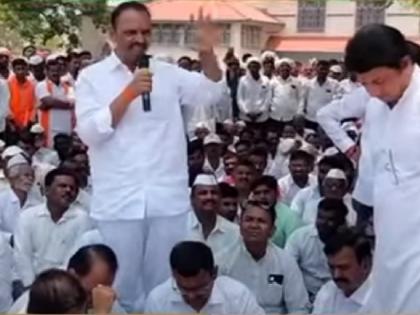 Farmers, angry over the water in Neera Ujwa Canal marched to the Sub-Engineer's office in Phaltan | Satara: नीरा कालव्याचे पाणी पेटले; फलटणला शेतकरी एकवटले!; आवर्तन सुरू करण्यासाठी काढला विराट मोर्चा 