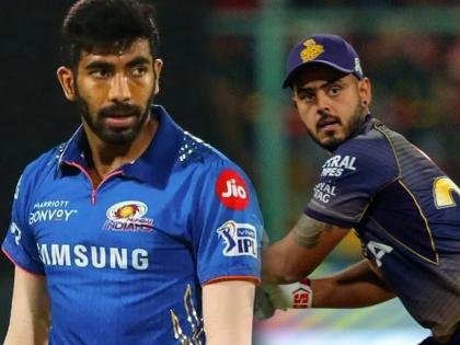 Big Blow to Mumbai Indians Jasprit Bumrah and KKR Nitish Rana breach IPL Code of Conduct action taken IPL 2022 MI vs KKR | Jasprit Bumrah Nitish Rana, IPL 2022 MI vs KKR: Mumbai Indiansचा जसप्रीत बुमराह, KKRचा नितीश राणा यांना दणका; IPLने केली मोठी कारवाई