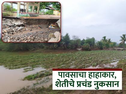 Everything changed in 3 hours; Cloudburst-like rain in Bhigwan, damage to crops, animals also killed | ३ तासात होत्याचं नव्हतं झालं; भिगवणला ढगफुटी सदृश पाऊस , शेतीचे नुकसान, पशुही दगावले Everything changed in 3 hours; Cloudburst-like rain in Bhigwan, damage to crops, animals also killed | ३ तासात होत्याचं नव्हतं झालं; भिगवणला ढगफुटी सदृश पाऊस , शेतीचे नुकसान, पशुही दगावले
