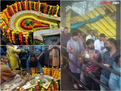 Om Namah Shivaay...! At the feet of thousands of Bholenath devotees to Bhimashankar, an attractive decoration of flowers on the occasion of Janmashtami | ओम नमः शिवाय...! भीमाशंकरला हजारो भाविक भोलेनाथाच्या चरणी, जन्माष्टमीनिमित्त फुलांची आकर्षक सजावट