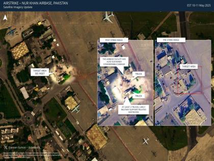 India attack on Pakistan's Noor Khan airbase behind the India-Pakistan ceasefire, why did America mediate? | भारताचा 'तो' घाव बरोब्बर वर्मी बसला, पाकिस्तान हडबडला! नूर खान एअरपोर्टवर दडलंय युद्धविरामाचं रहस्य India attack on Pakistan's Noor Khan airbase behind the India-Pakistan ceasefire, why did America mediate? | भारताचा 'तो' घाव बरोब्बर वर्मी बसला, पाकिस्तान हडबडला! नूर खान एअरपोर्टवर दडलंय युद्धविरामाचं रहस्य