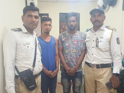 two accused were chased on a two wheeler for two kilometers highway police caught those who were running away with mobile phones | दोन आरोपींचा दोन किलोमीटर दुचाकीने केला पाठलाग; मोबाईल खेचून पळणाऱ्यांना महामार्ग पोलिसांनी पकडले