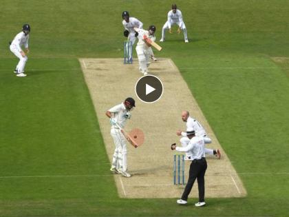 ENG vs NZ 3rd Test : One of the most unfortunate dismissal for Henry Nicholls, new zealand loss 5 wickets in 123 runs, Video | ENG vs NZ 3rd Test : आंतरराष्ट्रीय क्रिकेटमधील 'विचित्र' विकेट, सहकाऱ्यामुळे किवी फलंदाज Henry Nicholls बाद, Video  