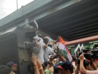 Today, Congress protested against Aarey Carshed in Thane's Lewiswadi. | काँग्रेसचं आरे कारशेडविधात ठाण्यात आंदोलन; १५-२० जणांना पोलिसांनी घेतले ताब्यात