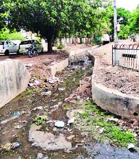Due to the dirtiness of the rivers, the health of citizens is in danger | नाल्यांच्या अस्वच्छतेमुळे नागरिकांचे आरोग्य धोक्यात Due to the dirtiness of the rivers, the health of citizens is in danger | नाल्यांच्या अस्वच्छतेमुळे नागरिकांचे आरोग्य धोक्यात