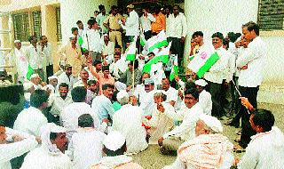 Movement of Swabhimani Shetkari Sanghatana in front of the tahsil | स्वाभिमानी शेतकरी संघटनेचे तहसीलसमोर धरणे आंदोलन