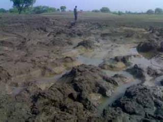Hundreds of hectare farm land | शेकडो हेक्टर शेतजमीन खरवडली
