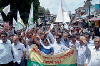 Demonstrations against Gadkari's rise to a different Vidarbha | वेगळ्या विदर्भासाठी गडकरींच्या वाड्यापुढे निदर्शने Demonstrations against Gadkari's rise to a different Vidarbha | वेगळ्या विदर्भासाठी गडकरींच्या वाड्यापुढे निदर्शने