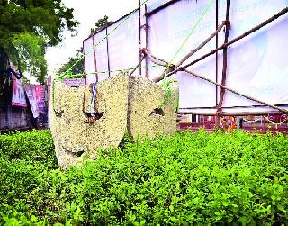 Use of the face of the traffic island | वाहतूक बेटातील मुखवट्यांचा असाही वापर Use of the face of the traffic island | वाहतूक बेटातील मुखवट्यांचा असाही वापर