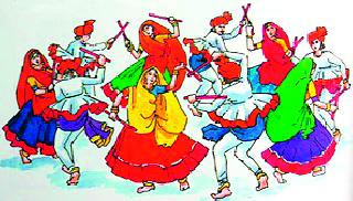 Dandiya's contribution to the campaigning of candidates | उमेदवारांच्या प्रचाराला दांडियाचा हातभार Dandiya's contribution to the campaigning of candidates | उमेदवारांच्या प्रचाराला दांडियाचा हातभार