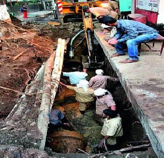 Pipeline fissure in Mulund | मुलुंडमध्ये पाइपलाइन फुटली