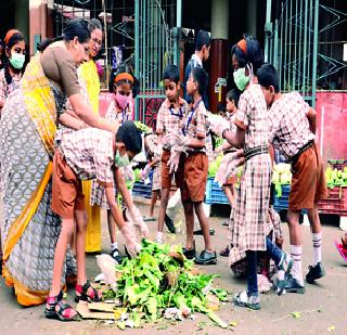 Student took part in cleanliness campaign | विद्याथ्र्यानी घेतला स्वच्छता अभियानात सहभाग