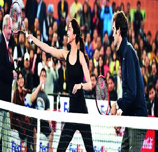 Deepika, tennis player at the tennis court | टेनिस कोर्टवर दीपिका, फेडररचा जलवा Deepika, tennis player at the tennis court | टेनिस कोर्टवर दीपिका, फेडररचा जलवा