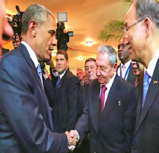 Obama-Castro's Handball | ओबामा-कॅस्ट्रोंचे हस्तांदोलन