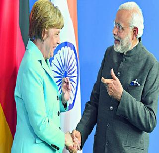 Blame Modi's Merkel for free trade | मुक्त व्यापारासाठी मोदींचे मर्केल यांना साकडे