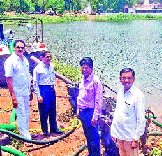 Khandala Lake beautification continues | खंडाळा तलाव सुशोभीकरण सुरू