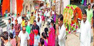 Celebration of annual festival at Mahalaxmi temple in Yeola | येवला येथील महालक्ष्मी मंदिरात वार्षिक उत्सव साजरा