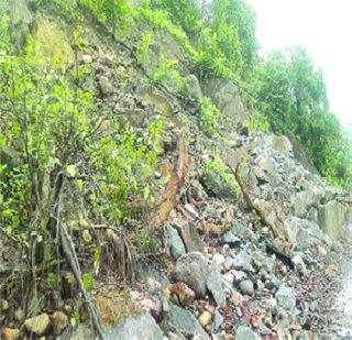 The turbulence erupted in the Wagoba stretch | वाघोबा खिंडीत दरड कोसळली