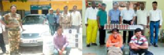 Police apprehended liquor worth four lakhs including vehicles | पोलिसांनी वाहनासहीत चार लाखांचा दारूसाठा पकडला