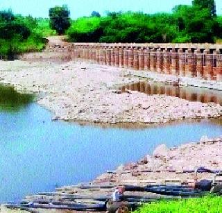 The bamboo borders in the Bhima river basin dry up | भीमा नदीपात्रातील बंधारे कोरडे ठणठणीत