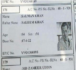 Photo of 'Salman' on the voter ID of Hyderabad | हैदराबादमधील मतदाराच्या आयडीवर 'सलमान'चा फोटो