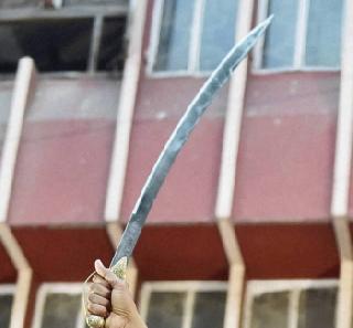 In Nagpur, the students cut the cake with the sword | नागपुरात विद्यार्थ्यांनी तलवारीने कापला केक