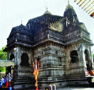 Trupti Desh went to the house and performed the worship of Trimbakeshwar | तृप्ती देसार्इंनी गाभाऱ्यात जाऊन त्र्यंबकेश्वराचे केले पूजन