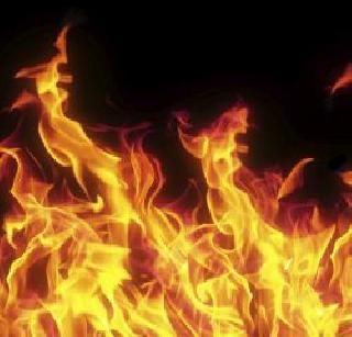 A heavy fire on a DP of electric poles | इलेक्ट्रिक पोलवरील डीपीला भीषण आग