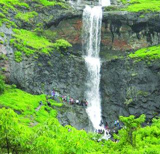 A crowd of tourists on the waterfalls of Konkan | कोकणातील धबधब्यांवर पर्यटकांची गर्दी