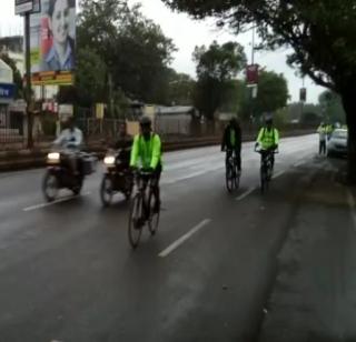 Over 400 cyclists depart from Nashik for Pandharpura | पंढरपूरवारीसाठी नाशिकवरून ४०० हून अधिक सायकलिस्ट रवाना