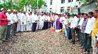 Tehsil onion phaco | तहसीलवर कांदा फेको Tehsil onion phaco | तहसीलवर कांदा फेको
