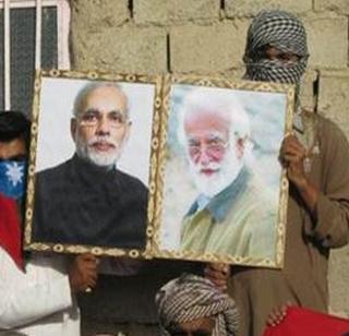 In Balochistan, the photo of Modi, with the flute tricolor, Akbar Bugti, was shot | बलुचिस्तानमध्ये फडकला तिरंगा, अकबर बुगतींसह मोदींचा फोटो झळकला