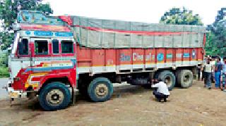 A truck with 21 tons of leather was caught | जनावरांच्या २१ टन चामड्यासह ट्रक पकडला A truck with 21 tons of leather was caught | जनावरांच्या २१ टन चामड्यासह ट्रक पकडला