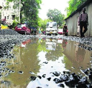 The potholes in the city are still 'like' | शहरातील खड्डे अद्यापही ‘जैसे थे’च