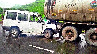 Accident of Igatpuri police vehicle | इगतपुरी पोलिसांच्या वाहनाला अपघात