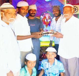 Ganesh Festival of Muslim community at Bamani | बामणी येथे मुस्लिम समाजाचा गणेशोत्सव