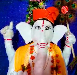 VIDEO: 'Kapasacha' Ganpati explaining the significance of water conservation | VIDEO : जलसंधारणाचे महत्त्व विशद करणारा 'कापसाचा' गणपती