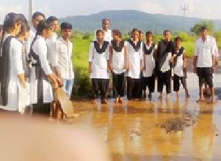 Two kilometer long way through the students, | दोन किलोमीटरचा मार्ग विद्यार्थ्यांनी केला जलमुक्त