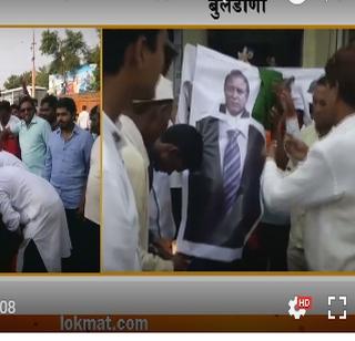 VIDEO - Shiv Sena burned Nawaz Sharif's statue and Pakistan flag | VIDEO - शिवसेनेने जाळला नवाज शरीफचा पुतळा व पाकचा झेंडा