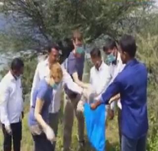 VIDEO: German researchers participate in cleanliness campaign in Lonar Sarovar | VIDEO : लोणार सरोवरात स्वच्छता अभियानात जर्मनीतील संशोधकांचा सहभाग