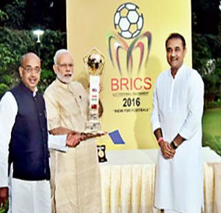 Prime Minister Modi unveils BRICS World Cup | पंतप्रधान मोदींच्या हस्ते ब्रिक्स चषकाचे अनावरण