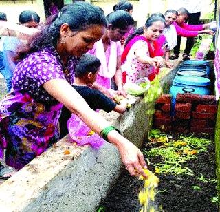 Vermicompost fertilizer project in the society | सोसायटीत उभारला गांडूळ खत प्रकल्प