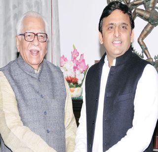 Political movements in UP, Akhilesh took the appointment of Governor Ram Naik | यूपीत राजकीय हालचालींना वेग, अखिलेश यांनी घेतली राज्यपाल राम नाईकांची भेट