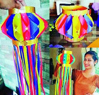 The sky lantern made by Priya | प्रियाने बनवले आकाश कंदील