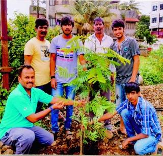 Kerala Nair tree planting trees in Kolhapur .. | केरळचे नायर कोल्हापुरात करतायत वृक्षसंवर्धन..