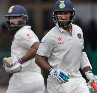 Won-Pujara centuries, India have three shocks in the last session | विजय-पूजाराची शतके, शेवटच्या सत्रात भारताला तीन धक्के