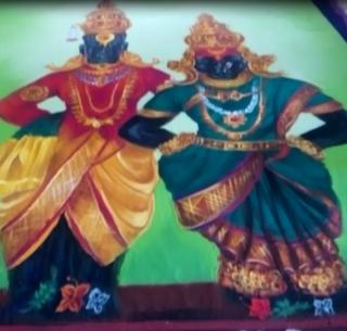 VIDEO: Goddess Vitthal Rukmini was born in Akola to Rangoli on the occasion of Diwali. | VIDEO : अकोल्यात देव दिवाळीनिमित्त रांगोळीतुन साकारली विठ्ठल रूक्मिणी