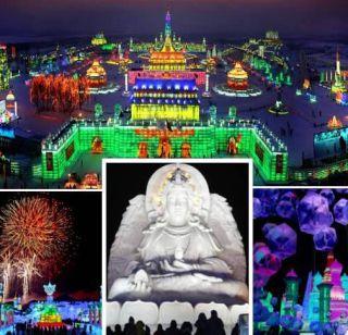 Snowy colorful city can be seen in China | चीनमध्ये पाहता येणार बर्फाच्छादित रंगीबेरंगी शहर